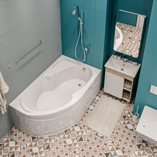 Акриловая ванна 1MarKa Diana 160x100 R белая, без каркаса