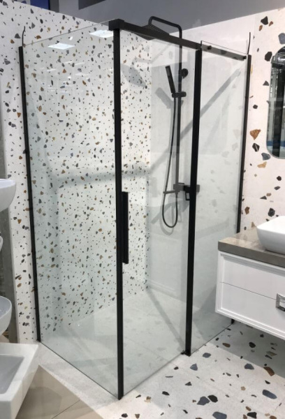 Душевой уголок BelBagno Acqua ACQUA-AH-1-120/90-C-NERO 120х90 профиль черный, прозрачное стекло