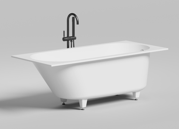 Ванна из искусственного камня Salini Ornella S-Sense 160x70 белая, с ножками