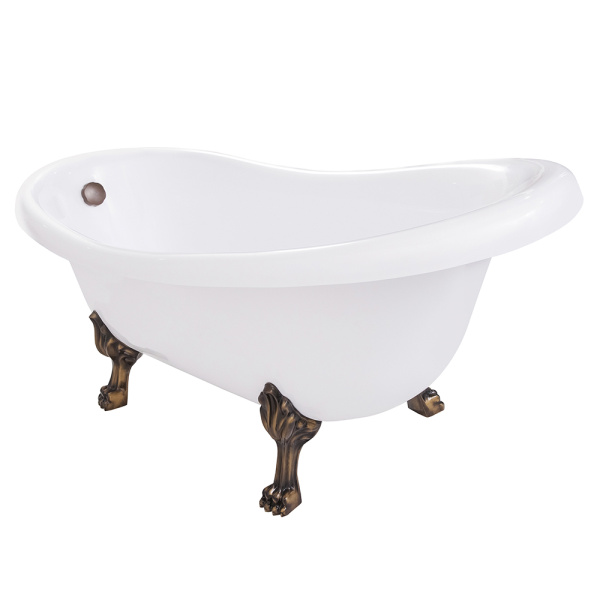 Ванна из искусственного камня Aqua de Marco Edelweiss 170x80 белая с ножками бронза