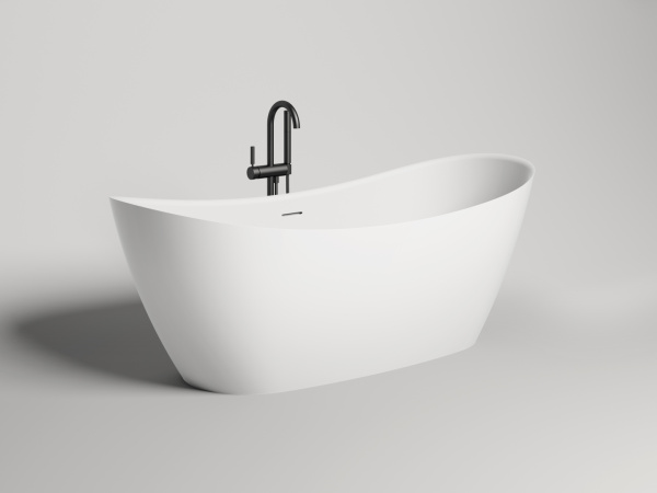 Ванна из искусственного камня Salini Noemi S-Sense 185x80 белая, с донным клапаном