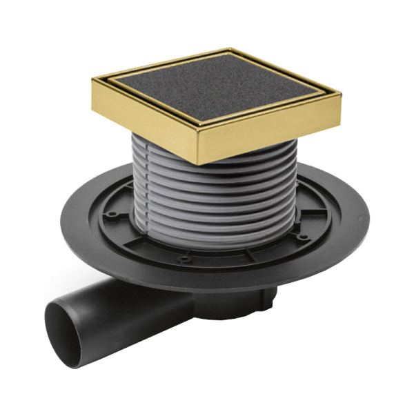 Душевой трап MCH Chudej 12х12 под плитку, золото