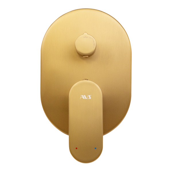 Смеситель для ванны и душа AVS Beauty с внутренней частью, брашированное золото