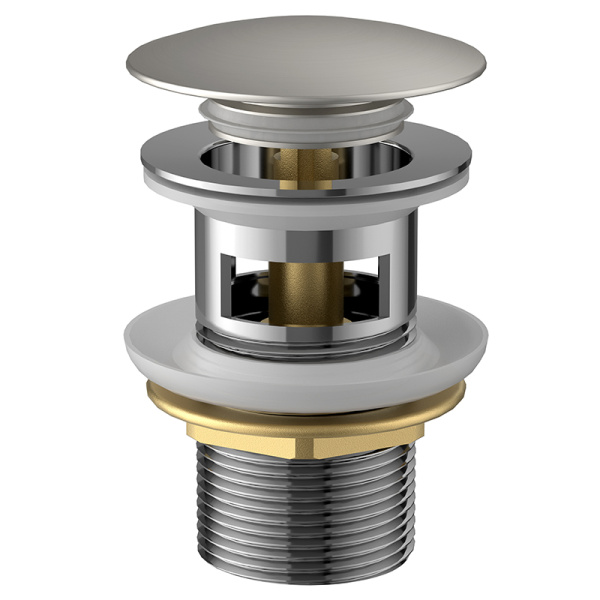 Донный клапан AVS Slimmer с переливом, брашированный никель